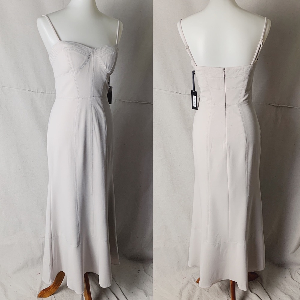 NWT VERA WANG Tea Length Dress in Silt Grey - Picture 1 of 7